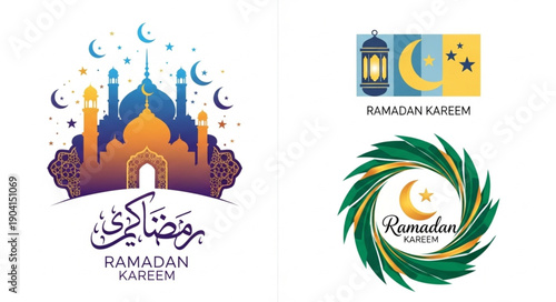 Ramadan Kareem Islamic Holiday Celebration Graphics.