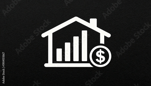 Modern Vector House with Bar Graph and Dollar Sign for Financial Planning