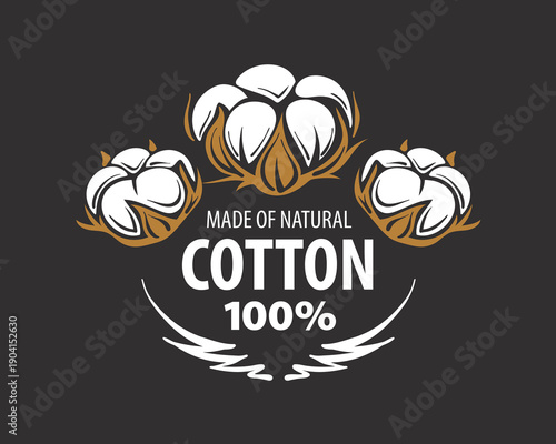Sustainable cotton visual with branding and eco appeal, Pure cotton fiber illustration highlighting natural and environmentally conscious product branding