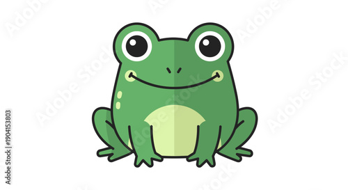 Cartoon frog illustration smiling amphibian graphic for various applications