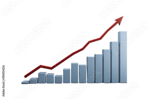Red arrow graph line rising over light blue bar chart on black background image, Isolated On White Background, Png Transparent Free Download Red arrow graph line rising over light blue bar chart on black background image, Isolated On White Background, Png Transparent - GFXLoad