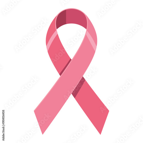 A single pink awareness ribbon symbolizes hope, support, and dedication to fighting breast cancer.