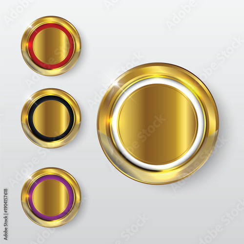 Button premium glossy Gold 2