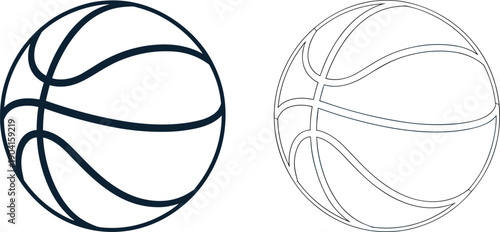 Basketball outline vector icon sport ball illustration isolated line design athletic equipment symbol game graphic element collection set