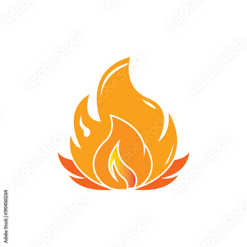 Flame logo template, vector icon, oil, gas and energy logo concept.
