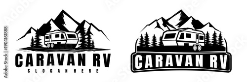 caravan RV in the jungle design art