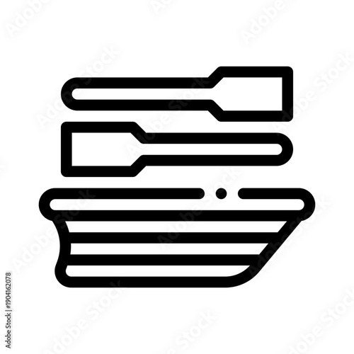 rowboat line icon