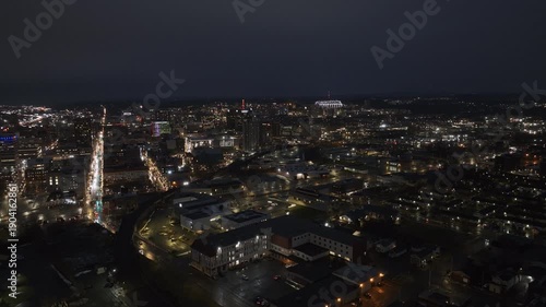 Wallpaper Mural Aerial view of the Syracuse skyline at night. Shot in Central New York. Torontodigital.ca