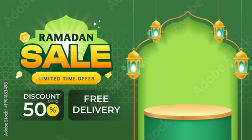 Modern Ramadan Big Sale Promotion Background