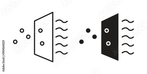 Air purification icon symbol vector graphic designs on white. Best for ui Design