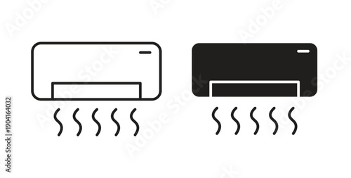 Air conditioner icon symbol vector graphic designs on white. Best for ui Design