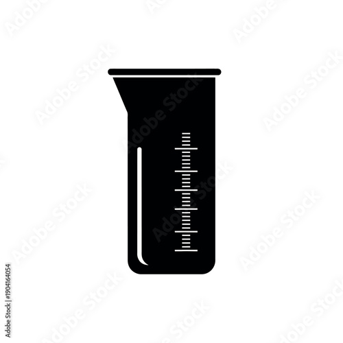 Graduated Beaker Icon for Science and Laboratory Use.