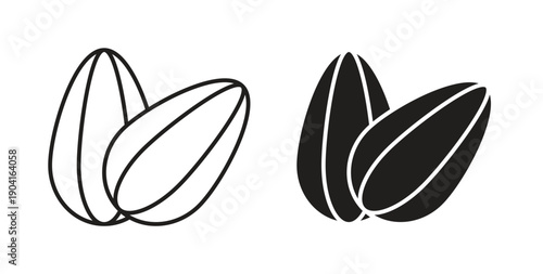 Almond icon symbol vector graphic designs on white. Best for ui Design
