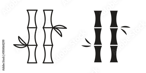 Bamboo icon symbol vector graphic designs on white. Best for ui Design