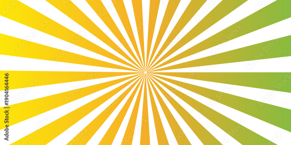 Fototapeta premium A vibrant sunburst vector illustration featuring abstract radial sunbeams and orange rays on a yellow background design for a hot summer sunrise wallpaper