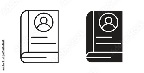 Biography icon symbol vector graphic designs on white. Best for ui Design