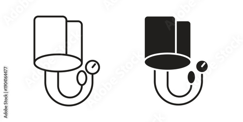 Blood pressure meter icon symbol vector graphic designs on white. Best for ui Design