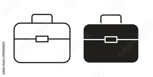 Briefcase icon symbol vector graphic designs on white. Best for ui Design