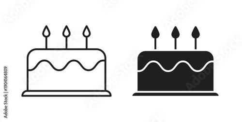 Cake icon symbol vector graphic designs on white. Best for ui Design