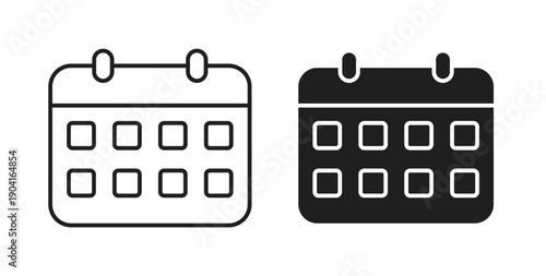Calendar icon symbol vector graphic designs on white. Best for ui Design