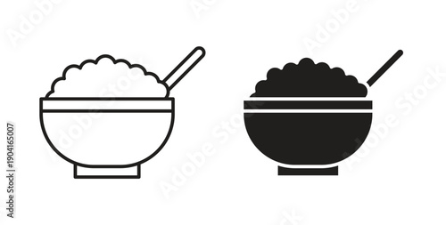 Cereal icon symbol vector graphic designs on white. Best for ui Design