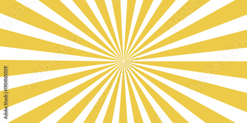 A bright summer sunburst vector design featuring yellow and orange radial sun rays in a warm abstract sunrise illustration with a hot sunny light beam starburst wallpaper