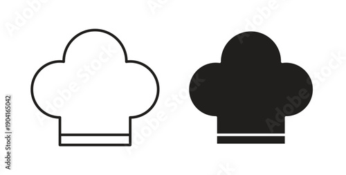 Chef hat icon symbol vector graphic designs on white. Best for ui Design