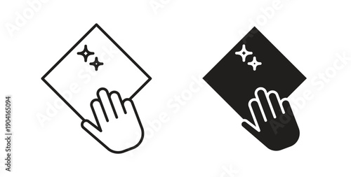 Cleaning cloth icon symbol vector graphic designs on white. Best for ui Design