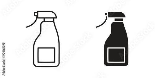 Cleaning spray icon symbol vector graphic designs on white. Best for ui Design