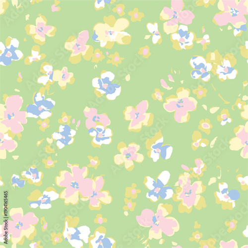 Big flowers pattern, upscale floral pattern. graphical textures floral, trendy colors pattern , flowers background with leaves. vector illustration.