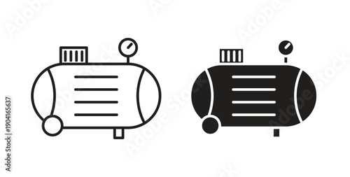Compressor icon symbol vector graphic designs on white. Best for ui Design