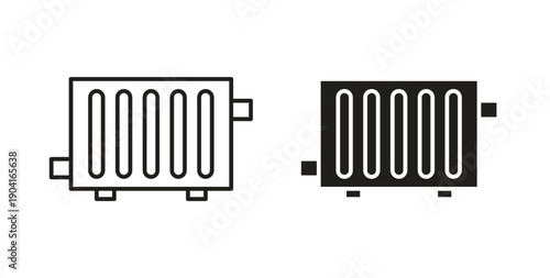 Conditioner heater icon symbol vector graphic designs on white. Best for ui Design