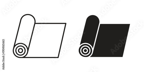 Construction film roll icon symbol vector graphic designs on white. Best for ui Design