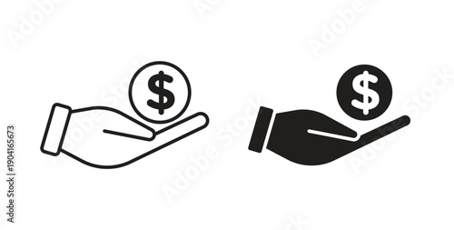 Contribution icon symbol vector graphic designs on white. Best for ui Design