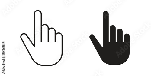 Cursor hand icon symbol vector graphic designs on white. Best for ui Design