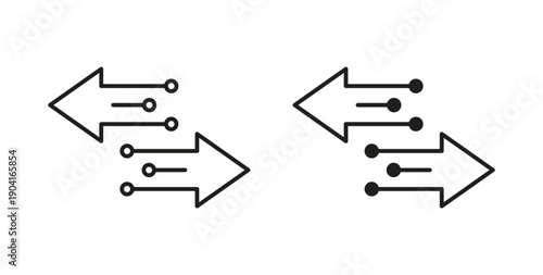 Data transfer icon symbol vector graphic designs on white. Best for ui Design