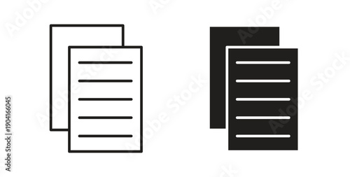 Documents icon symbol vector graphic designs on white. Best for ui Design