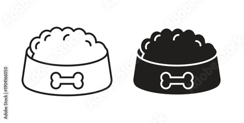 Dog food icon symbol vector graphic designs on white. Best for ui Design