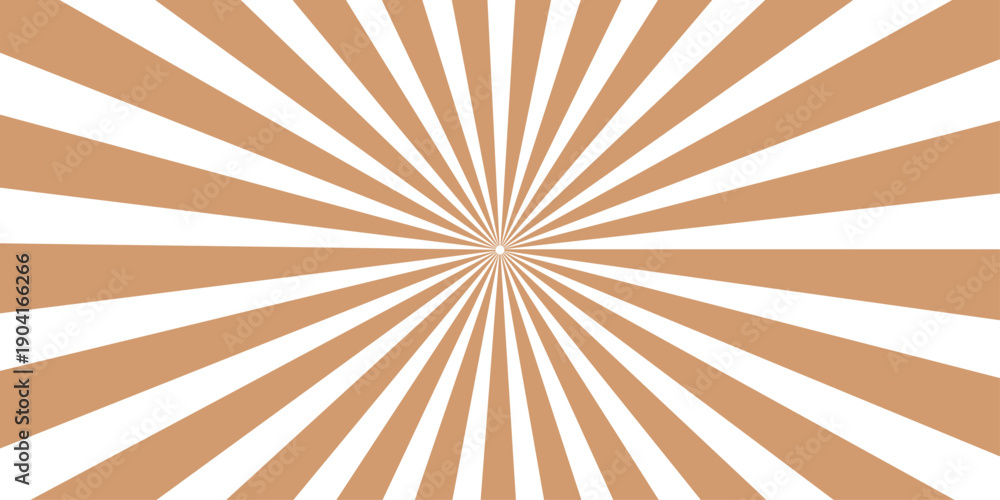 Fototapeta premium Vintage brown grunge sunburst background with retro rays and dirty paper texture design for an old starburst wallpaper vector illustration