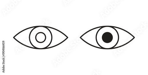 Eye icon symbol vector graphic designs on white. Best for ui Design