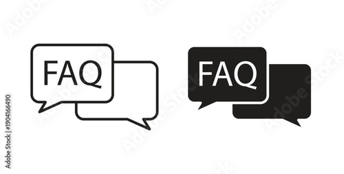 FAQ icon symbol vector graphic designs on white. Best for ui Design