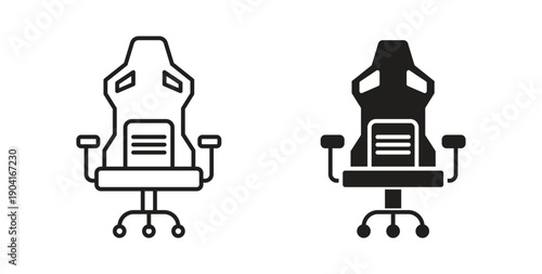 Gaming chair icon symbol vector graphic designs on white. Best for ui Design