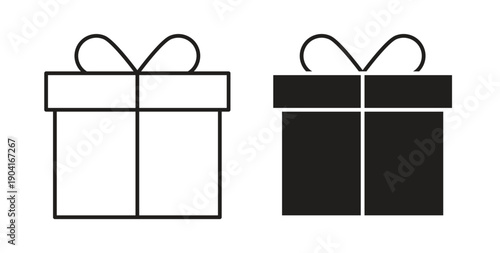 Gift box icon symbol vector graphic designs on white. Best for ui Design