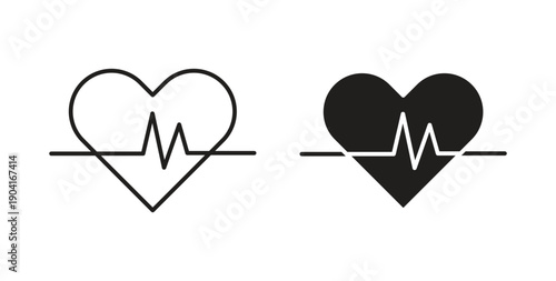 Heart rate icon symbol vector graphic designs on white. Best for ui Design