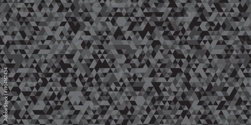 Vector abstract geometric black and gray low polygon triangle paper wallpaper. origami paper background. gradient grid creative digital business triangular low textile design.