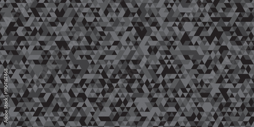 Vector abstract geometric black and gray low polygon triangle paper wallpaper. origami paper background. gradient grid creative digital business triangular low textile design.
