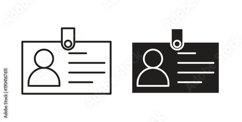 ID badge icon symbol vector graphic designs on white. Best for ui Design