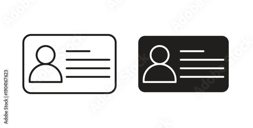 ID card icon symbol vector graphic designs on white. Best for ui Design