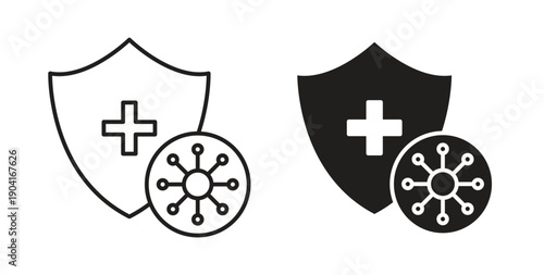 Immunity icon symbol vector graphic designs on white. Best for ui Design