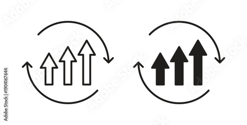 Improvement icon symbol vector graphic designs on white. Best for ui Design